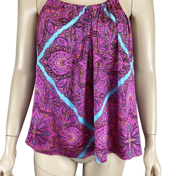 Alice & Trixie Womens Top Size Medium Pink & Blue Paisley Sleeveless - Picture 6 of 6